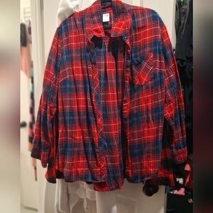 Terra & Sky Red and Navy Plaid Shirt